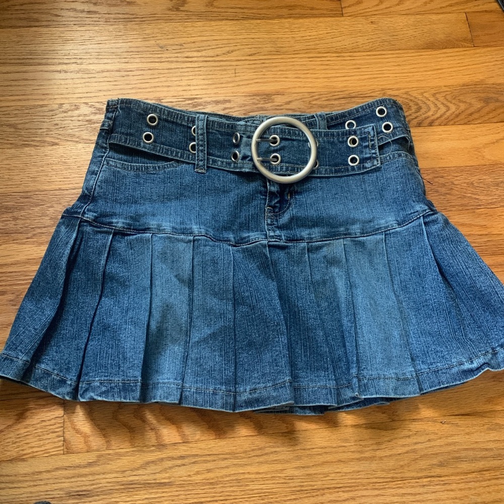 Denim plated skirt
